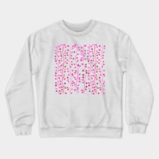 Watercolor Vines Pattern - Hot Pink Crewneck Sweatshirt